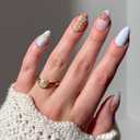 Glamnetic Press On Nails - Sea Star | Short Almond Seashell Fake Nails with 3D Nail Art, Salon Quality | 15 Sizes - 30 Nail Kit with Glue