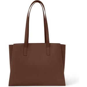 Work Tote Bags for Women 14 Inch - Work Bag Laptop Bag with Zip Compartments - Large PU Leather Office Computer Briefcase