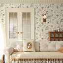 Kitico Vintage Wallpaper Peel and Stick Wall Paper Bird Contact Paper 16.1''x197'' Beige Self Adhesive Removable Wallpaper for Bedroom Bathroom Cabinets Decor Vinyl Roll