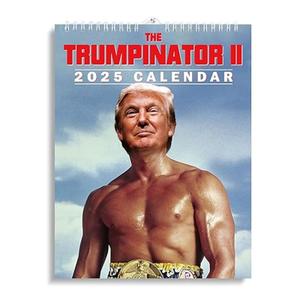 The Trumpinator 2025 Wall Calendar | Tough Guy Trump Hanging Calendar | 7.87 x 11 Inch Funny Trump Calender MAGA Calendar Trump Fans Gag Gifts