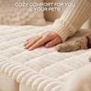 DecorUhome Couch Cover for Dogs, Non-Slip Fuzzy Pet Couch Covers for Sofa Pet Friendly, Soft Thick Dog Couch Covers Protector, Washable Sofa Slipcovers for 2 Cushion Sofa, White, 27.6" x 59"