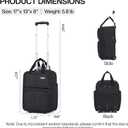 Hanke 16 Inch Underseat Carry On Luggage With Wheels, Small Rolling Suitcase Lightweight Under Seat Carry On Bag, Airline Approved Personal Item Overnight Softside Travel Luggage Bag,Black