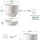 LE TAUCI Large 14 Inch Plant Pot with Saucer | Ceramic Outdoor & Indoor Big Planter Pot | Drainage Hole, Mesh Pad | Unglazed Porous | Modern Minimalist for Home and Patio Chalk White