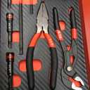 P.I.T. Small Tool Box 12 Inch,Portable Removable Tray Heavy Steel Box with 27PC Tool Kit,Red,Tool Storage, Lockable,Small Case for Household, Warehouse