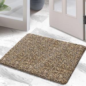 Premium Microfiber Indoor Door Mat  20"x30" Washable Entry Mat, Non-Slip, Waterproof Backing, Super Absorbent, Low Profile Entryway Doormat for Indoor Entrance (Brown/Black/Beige/ White Fibers)