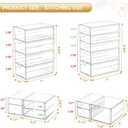 caktraie Makeup Organizer Storage With 16 Drawers, 4 Pcs Desktop Office Supplies, Desk Organizers, Clear Accessories, Dustproof Storage Drawer and for Make Up, Jewelry, Pen, Stationary