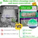 Litter Box Liners Compatible with Litter Maid/Nature's Miracle Waste Receptacles, Green Unscented 220 Refill Bags with Handles Use in Self-Cleaning Litter Box Waste Trays