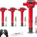Set of 4 Upgraded Ignition Coil Pack and Iridium Spark Plugs fits for Honda CR-V 2010-2014, Civic 2012-2015, Accord 2008-2012, Crosstour 2008-2012, for Acura ILX 2013-2015 2.4L Replaces UF602