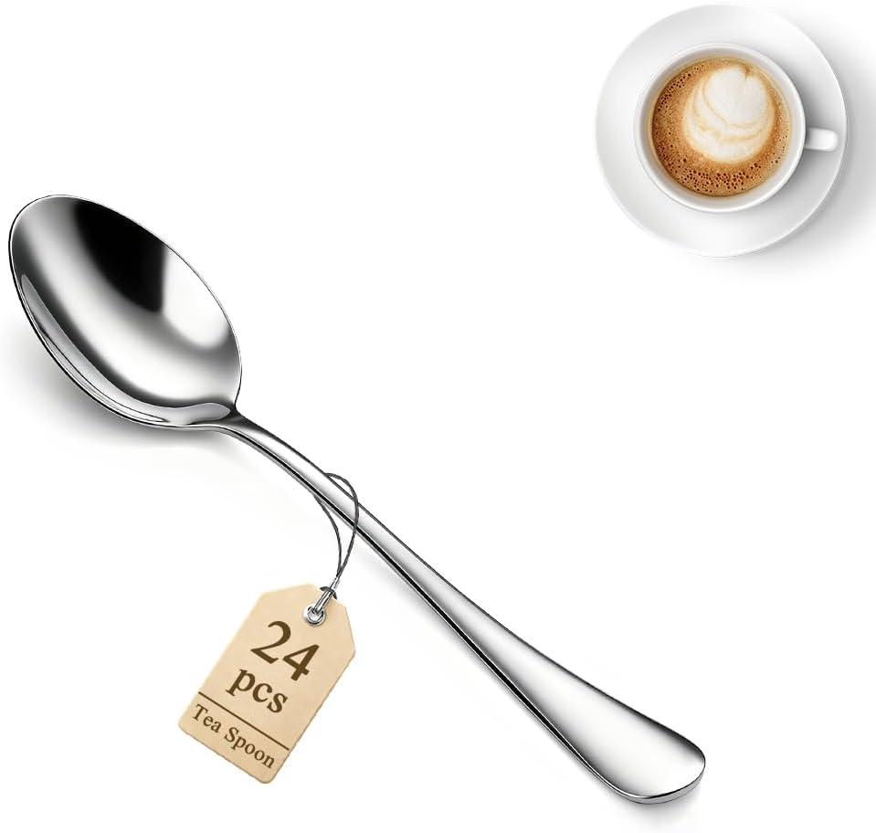 Demitasse Espresso Spoons 24 Pieces 5.5", Berglander Stainless Steel Mini Spoons Set for Coffee, Dessert, Ice Cream, Metal Cutlery for Home, Kitchen, Restaurant Caf, Party, Wedding