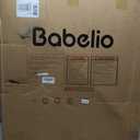 Babelio Upgraded Baby Gate with Cat Door, 29-43" Auto Close Durable Dog Gate for Stairs, Doorways and House, Easy Walk Thru Safety Gate with Pet Door Includes 4 Wall Cups, Black