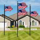 NQ 20FT Flag Pole in Ground for Outside House, 14-Guage Aluminum Flag Pole Kit, Heavy Duty Sectional Flagpole for Outdoor with 3x5FT Flag (Black)