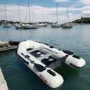 10FT Inflatable Boat,2-3Person Portable raft,2 Aluminum seat Board and 5 Aluminum Floor,3 Independent air Tubes,14 inch Large Float.No disassembly Required, Ultra Portable Design