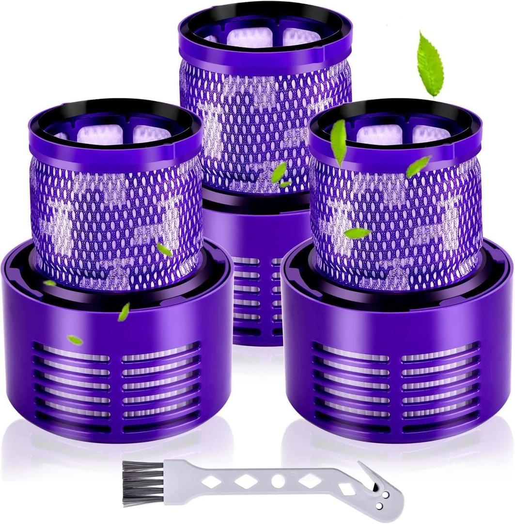 Rebirthcare 3 Pack SV12 V10 Filter for Dyson V10 Animal V10 Absolute V10 Total Clean V10 Cyclone SV12 Cordless Vacuum Filter Replacement Filters Parts Spares Washable, Replace Part# 969082-01&96908201