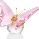 Movdyka Crystal Butterfly Decor Figurines for Mom Women, Pink Glass Butterfly Craft Desk Office Dcorations Table Centerpieces, Animal Ornaments Paperweight