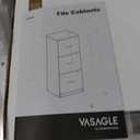 VASAGLE 3-Drawer Vertical File Cabinet, Filing Cabinet for Home Office, Printer Stand, with 3 Lockable Drawers, Adjustable Hanging Rail, for A4 and Letter-Size Files, Ink Black UOFC055B16