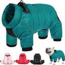 AOFITEE Dog Coat, Waterproof Dog Jacket for Winter, Warm Fullbody Dogs Snowsuit, Winter Coat for Small Dogs, Zip Up Pet Puffer Jacket Fleece Vest, Outdoor Reflective Cold Weather Pet Coats, S