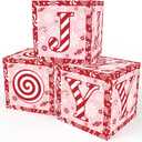 tmlfep 3 Pcs Christmas Balloons Boxes Large Candy Cane Balloon Boxes Christmas Party Decorations Gifts Boxes for Winter Holiday Party Fireplace Home Decor