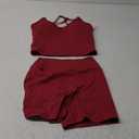 ABOCIW Workout Sets for Women 2 Piece Padded Sports Bra Tank High Waist Booty Gym Shorts Active Yoga Outfits (Small, Cherry Red)