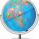 13" Illuminated Globes, 720 Spinning Globe with Touch Switch & Light Up Without Charging & 3 LED Lighting Modes for Classroom Education & Bedroom Decor, Inspire Geography Interest (Blue)