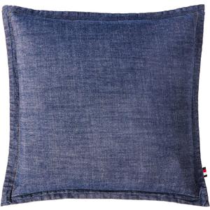 ELEGANT LIFE HOME 100% Cotton Washed Yarn Dyed Denim Euro Sham Cover 26'' x 26'' Throw Pillow Cover (1 pc, Dark Blue)
