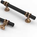 Asidrama 10 Pack 3.75 Inch(96mm) Champagne Bronze and Matte Black Kitchen Cabinet Handles, Cabinet Pulls Kitchen Cabinet Hardware Cupboard Handles Drawer Pulls