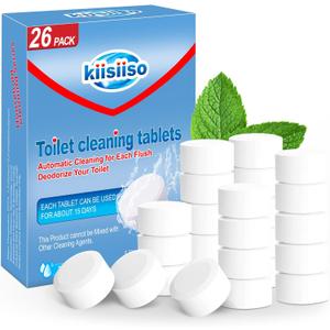 KIISIISO Toilet Bowl Cleaners 26 PACK, Automatic Toilet Bowl Cleaner Tablets for Deodorizing & Descaling, Long-Lasting Cleaning Tablets for Toilet Tank Against Tough Stains