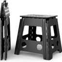 Versatile Folding Step Stool 15.7 in - Foldable Step Stool for Kids, Home, Camping, and Office - Lightweight, Sturdy, and Portable Foldable Stool, for Outdoors and Indoor Fun MOJO VENTURES (Black)