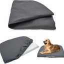 Dog Bed Cover Waterproof Replacement Machine Washable Covers for Dog Bed Heavy Duty Scratch Resistant Mattress Protector Pet Bed 44x32 Inch Grey Cover Only