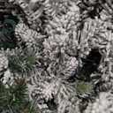 Rotating Flocked Christmas Tree 7ft - Prelit Musical Artificial Xmas Tree with Remote Control, 1220 PE & PVC Mixed Tips, 8 Modes 380 Multicolor LED Lights for Holiday Decor