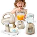 Kids Kitchen Playset for Toddlers, Play Kitchen Toys with Lights & Sounds, Pretend Play Kitchen Set for Toddlers Kids Girls 3-4 4-8, Toddler Toy Gifts for Ages 3 4 5 6 7 8 Years Old Birthday Christmas