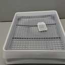 WUWEOT 2 Pack Large Rabbit Litter Box, Shallow Bunny Restroom Litter Tray, Small Animals Litter Pan Toilet Potty Trainer with Grate for Rabbit Hamster Ferret Rats Guinea Pigs Hedgehog Chinchillas