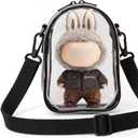 Large Figure Display Case,Clear Crossbody Doll Bag,Protective Case for 17cm Doll Accessories,Storage Bag for Figures. (No Dolls)