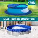 TARPAL 7ft Round Small tarp Waterproof 8mil Poly Tarps Multifunctional Tarpaulin Dust and UV Resistance Outdoor Cover for Pet House/Tent Under The tarp EtcBlue/Black, Diameter7 Feet
