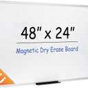Mr. Pen- Magnetic Dry Erase Board for Wall, 24" x 48", Silver Aluminum Frame, Large White Board Dry Erase with Marker Tray & Mounting Hardware