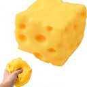 Yellow Cheese Squishy Slow Rising, Squishy Squeeze Cheese Block, Soft Novelty Toy, Stress Balls for Adults Rebounding Sensory Squishys Cheese (2.16in)