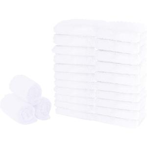 Sunny zzzZZ 24 Pack Kitchen Dishcloths - Does Not Shed Fluff - Reusable Dish Towels, Dish Cloths, Super Absorbent Coral Fleece Cleaning Cloths, Nonstick Oil Washable Fast Drying, 10 x 20 Inch (White)
