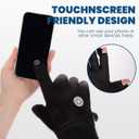 2 x Winter Thermal Gloves, Winter Thermal Gloves with Touchscreen Function, Winter Gloves Women Men Ski Snow Gloves Liner Thermal Warm Touch Screen, Anti-Slip Grip, Running, Cycling, Driving Etc. Black