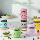 4 Pack Overnight Oats Containers with Lids - Thickened Glass 16 oz Mason Jars with Silicone Sleeves, Wide Mouth Airtight Leak-Proof Chia Seed Pudding Meal Prep Jars for Yogurt Parfait Snacks