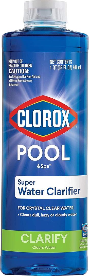 Clorox Pool&Spa Swimming Pool Super Water Clarifier, Creates Crystal Clear Pool Water, 1 Quart (Pack of 1) (32 Fl Oz (Pack of 1))