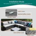 Outdoor Cushion Covers Replacement 10 Pcs Patio Cushion Covers fit for 4-Seater Wicker Rattan Sectional Couch Sofa Outdoor Cushion Slipcovers Set Seat and Back Cover Only, Grey Heather