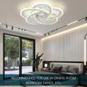 Ceiling Fan with Lights Low Profile Ceiling Fan with Lights Remote Control, 6 Speeds 3 Light Color Flush Mount Fan Lamp for Kitchen Bedroom 20.4" White, Medium