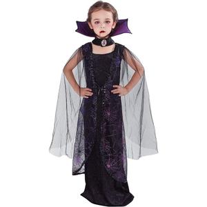 EraSpooky Vampire Costume for Girls Halloween Kids Gothic Bat Dress Victorian Vampiress Outfit 4-10 (Medium)