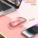 RAPIQUE Bluetooth Wireless Mouse - (BT5.1+USB) Dual Connectivity, Quiet Click, Low Power, and 1600 DPI, Portable Cordless Mouse for Mac, Laptop, MacBook Pro/Air, iPad (Rose Gold)
