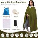 71" x 43" Wearable Heated Blanket, 20,000mAh 7.4V Power Bank, 3 Heat Levels, 11 Panels, Machine Washable, Laundry Bag & Belt