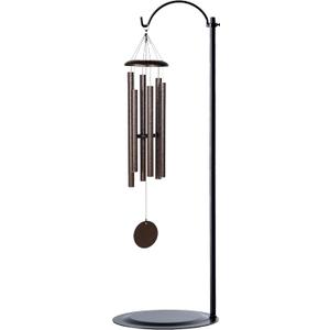HOHIYA 36 Adjustable Wind Chime Stand Heavy Duty Outdoor Metal Hanging Pole for Wind Chimes Lanterns Hummingbird Feeders and Solar Lights Indoor Outdoor Garden Decor Black, 4.4 lb Load Made in Taiwan