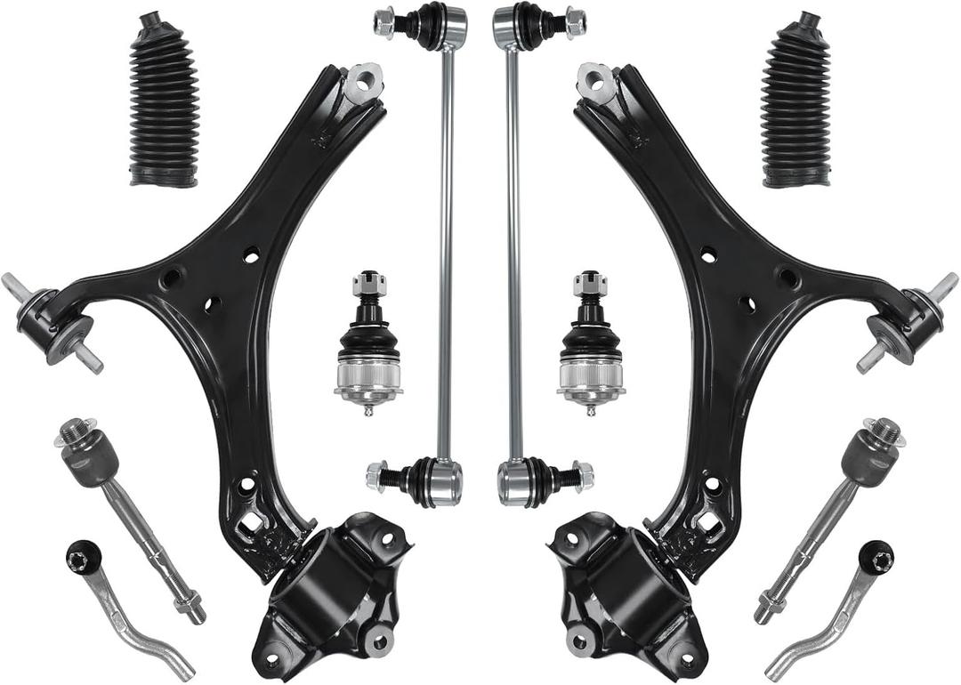 Control Arm, Front Lower Control Arm Ball Joint Sway Bar Tie Rod Boot Compatible With 2013-2017 Honda Accord Automatic Transmission 2.4L ONLY, 2015-2017 Acura TLX 2.4L K642509 K642517