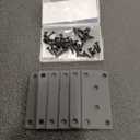 HOUYITOU 6PCS 3.11 x 1.57 inch Black Flat Mending Plate, Metal Bracket with Holes, Straight Steel Brace Fixing Joining Plate for Wood with 36PCS Screws