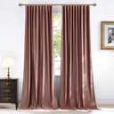 NICETOWN Dusty Rose Pink 102-inch Long Blackout Velvet Curtains Panel - Elegant Tall Window Treatments for Girls Floor to Ceiling Pleat Tape with Back Tab, W52 x L102, Set of 2
