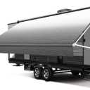 RV Awning Fabric Replacement, 18.5oz Heavy-Duty Weatherproof Vinyl Camper Awning Replacement Universal Outdoor Canopy for RV, Motorhome, and Trailer Awnings (Black Fade, 16'(Fabric 15'2"))