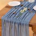 Blue Cheesecloth Table Runner Fall Boho Wedding Birthday Home Decor, 10ft 10Pack